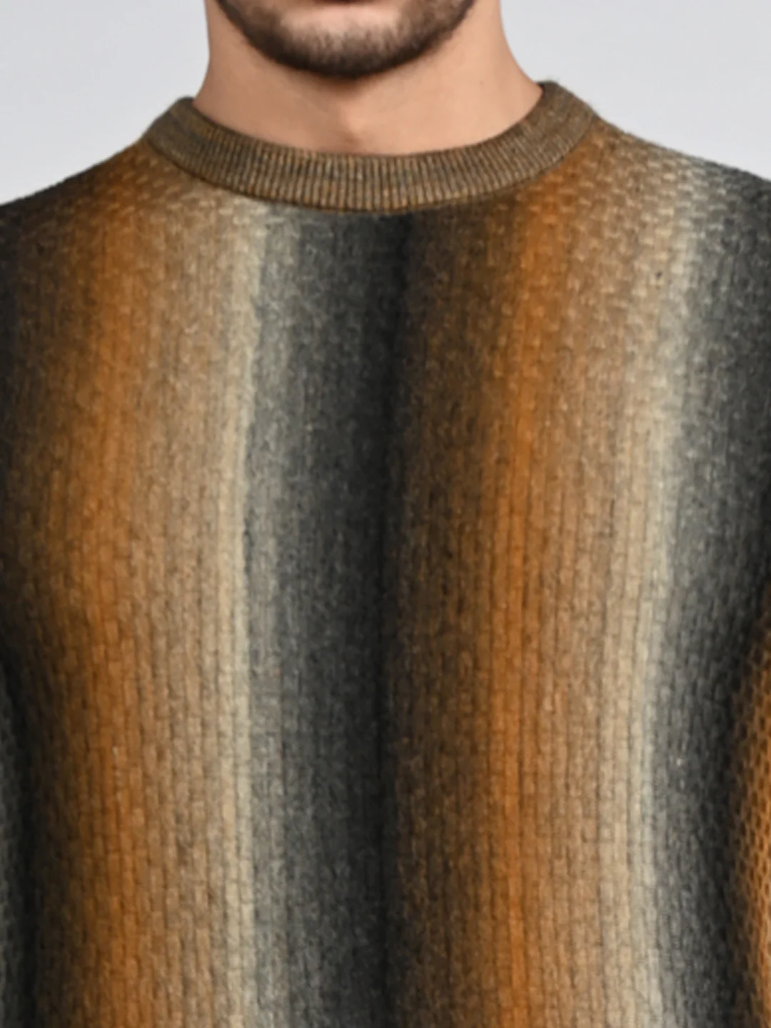 Killer Men Round Neck Brown Sweaters - Image 8