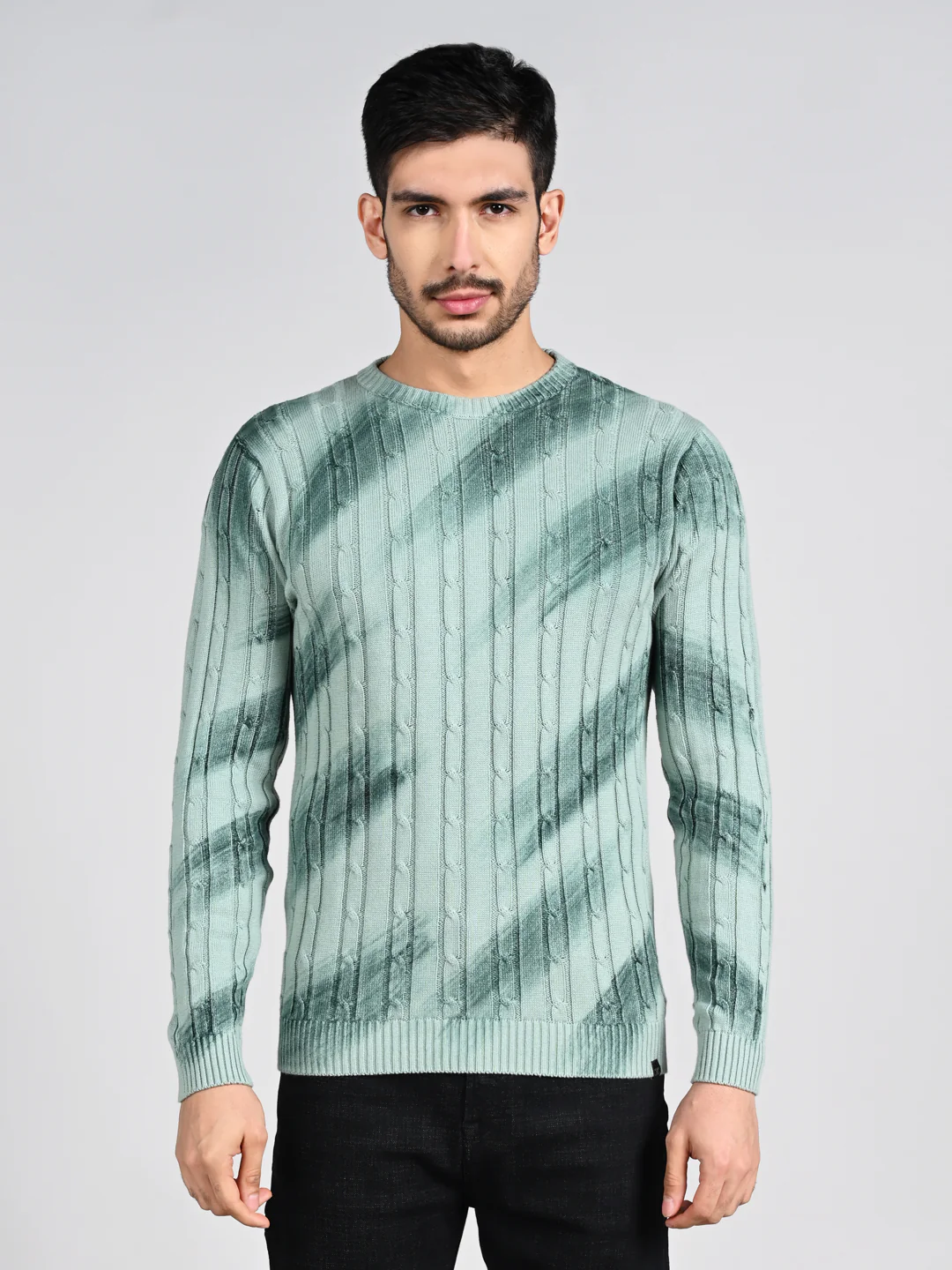Killer Men Round Neck Green Printed Sweaters - Image 4
