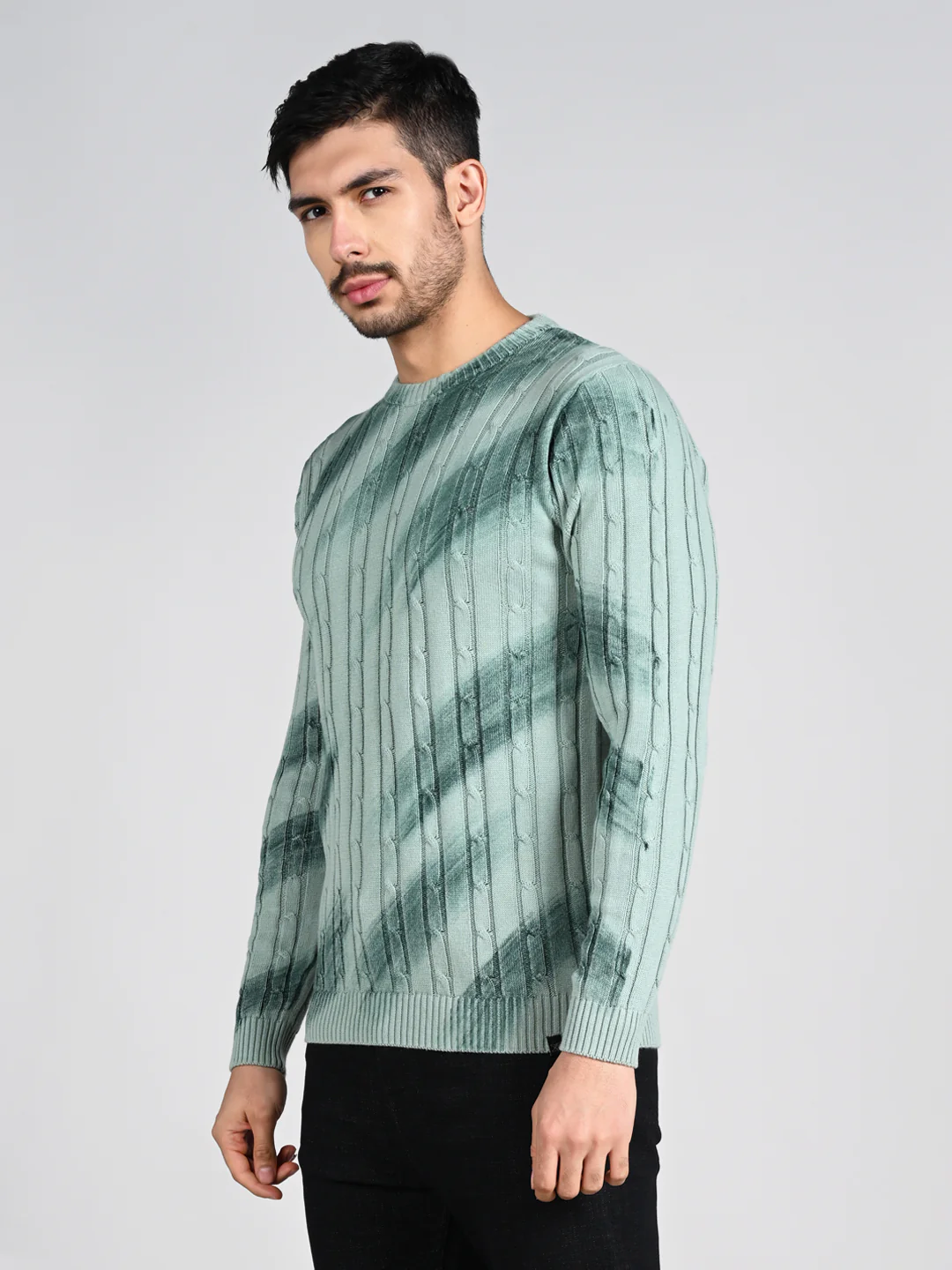Killer Men Round Neck Green Printed Sweaters - Image 5