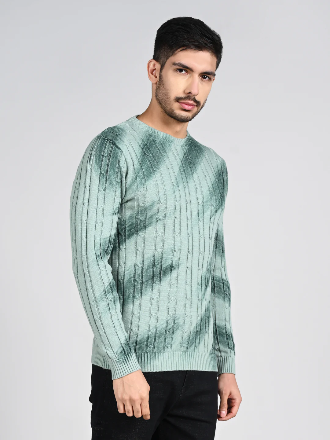 Killer Men Round Neck Green Printed Sweaters - Image 6