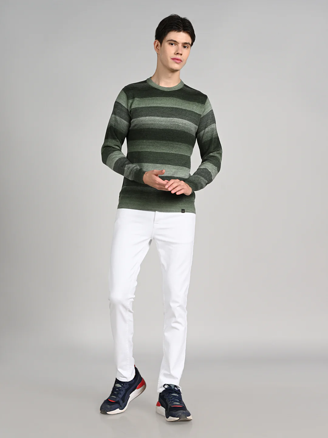Killer Men Round Neck Green Sweaters - Image 3