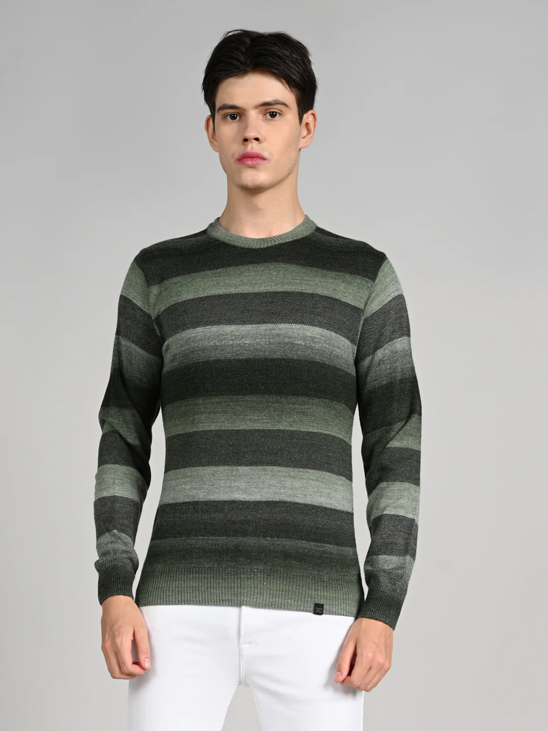 Killer Men Round Neck Green Sweaters - Image 4