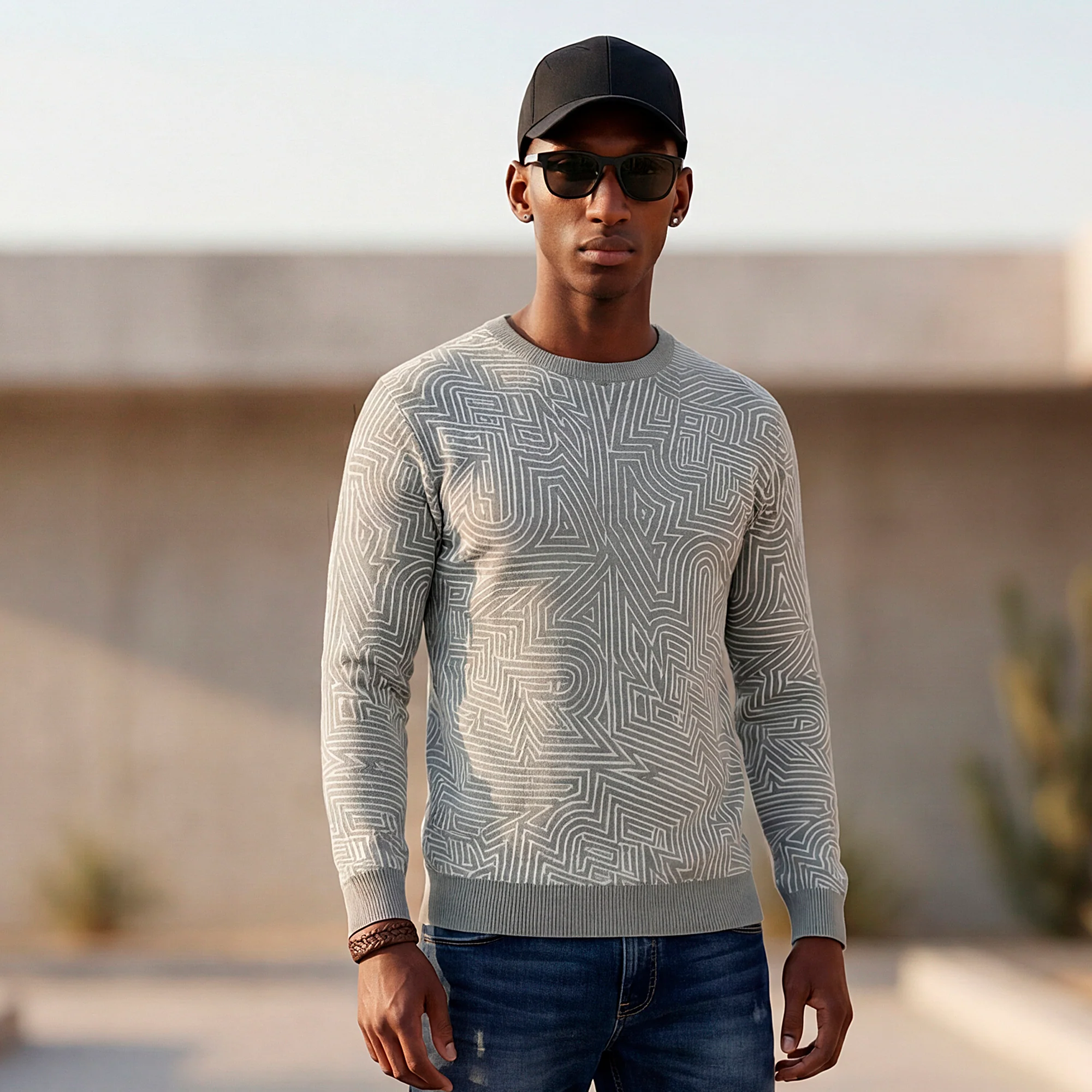 Killer Men Round Neck Green Sweaters - Image 2