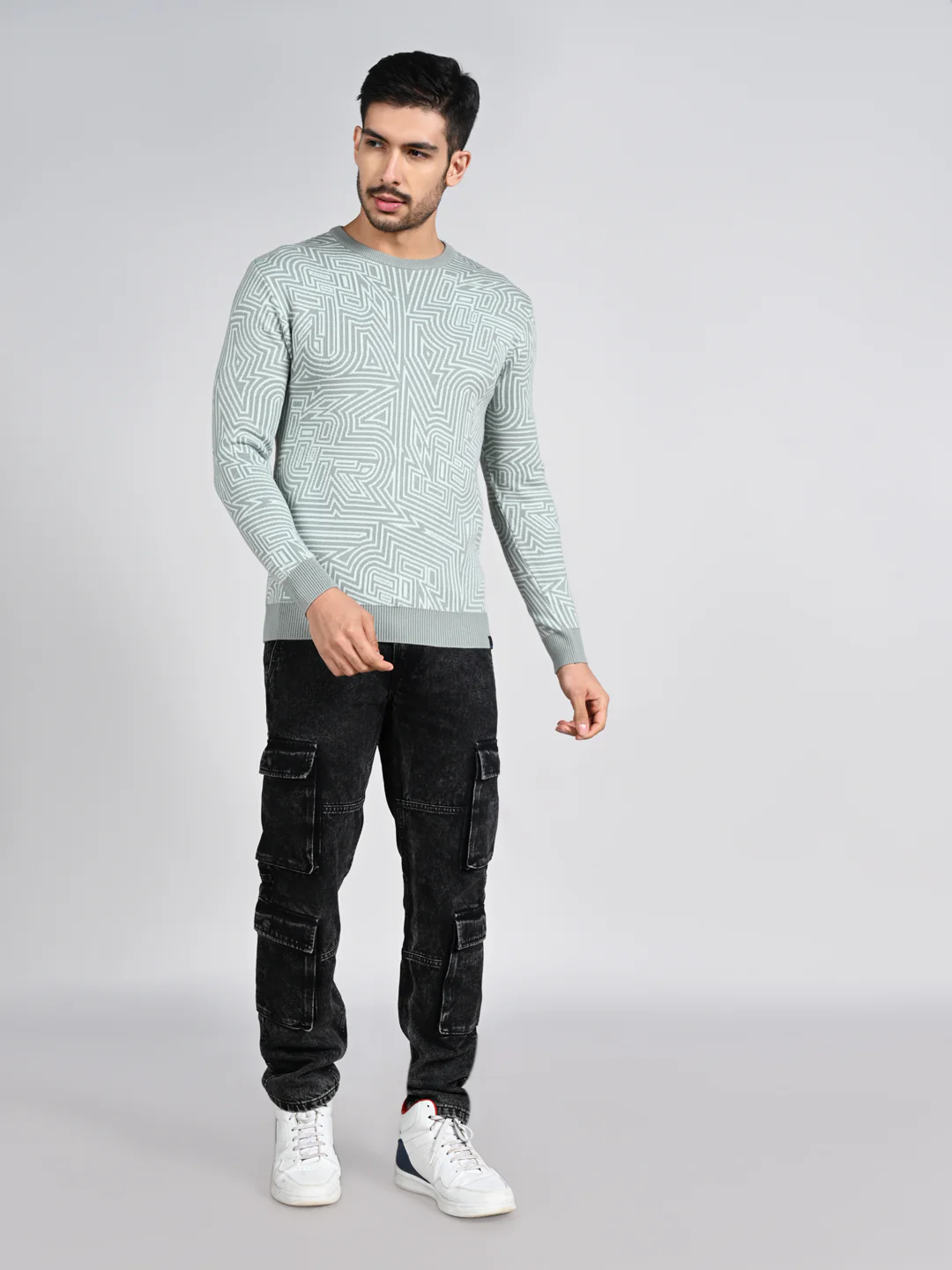 Killer Men Round Neck Green Sweaters - Image 3