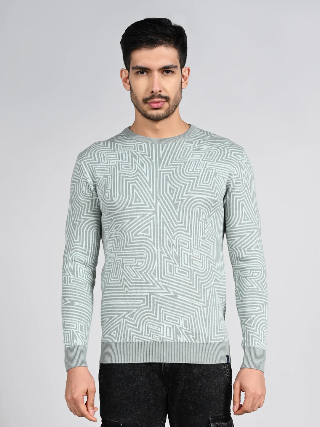 Killer Men Round Neck Green Sweaters - Image 4
