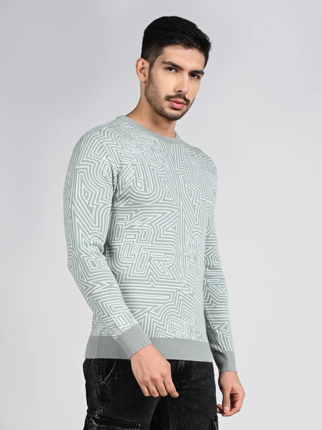 Killer Men Round Neck Green Sweaters - Image 5