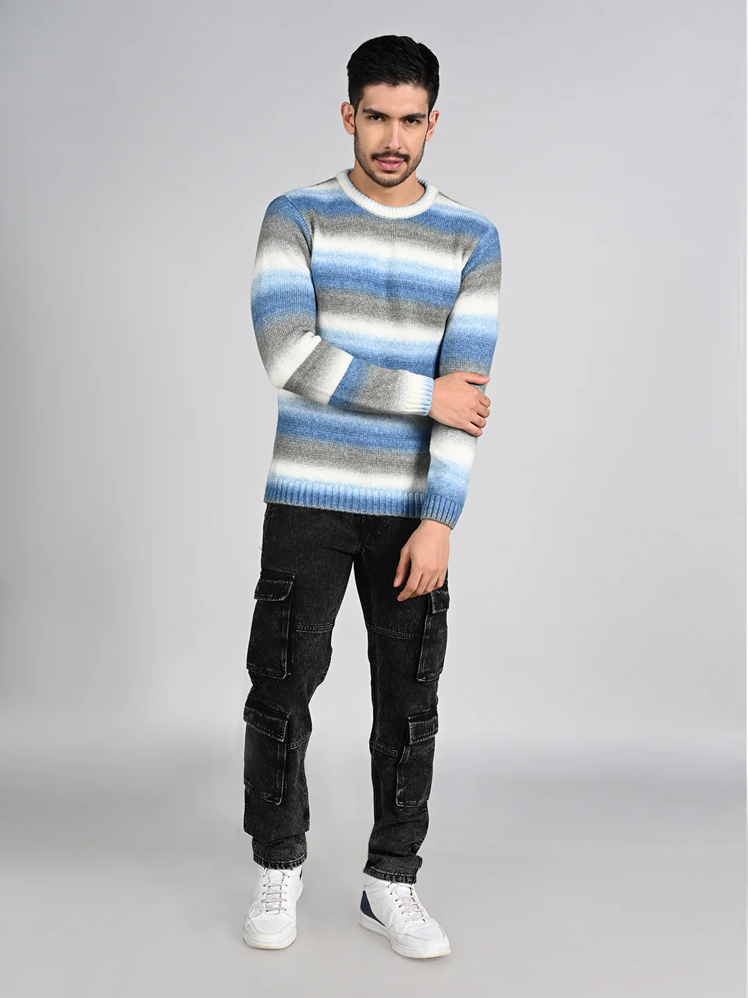 Killer Men Round Neck Khaki Sweaters - Image 3