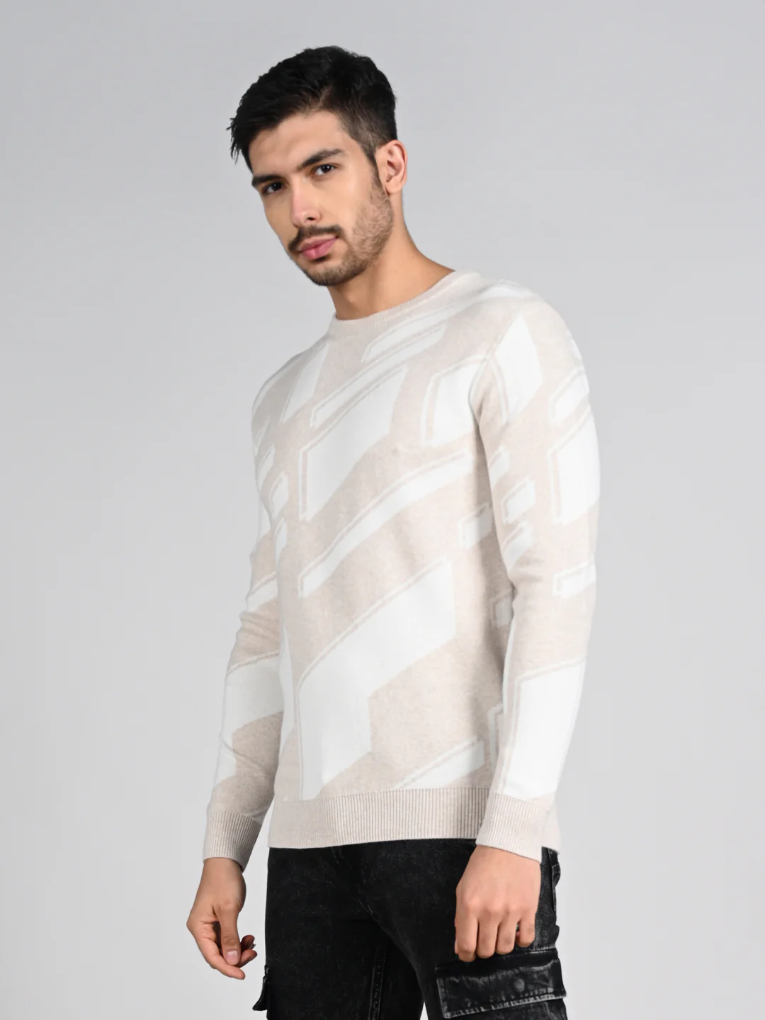 Killer Men Round Neck Khaki Sweaters - Image 6