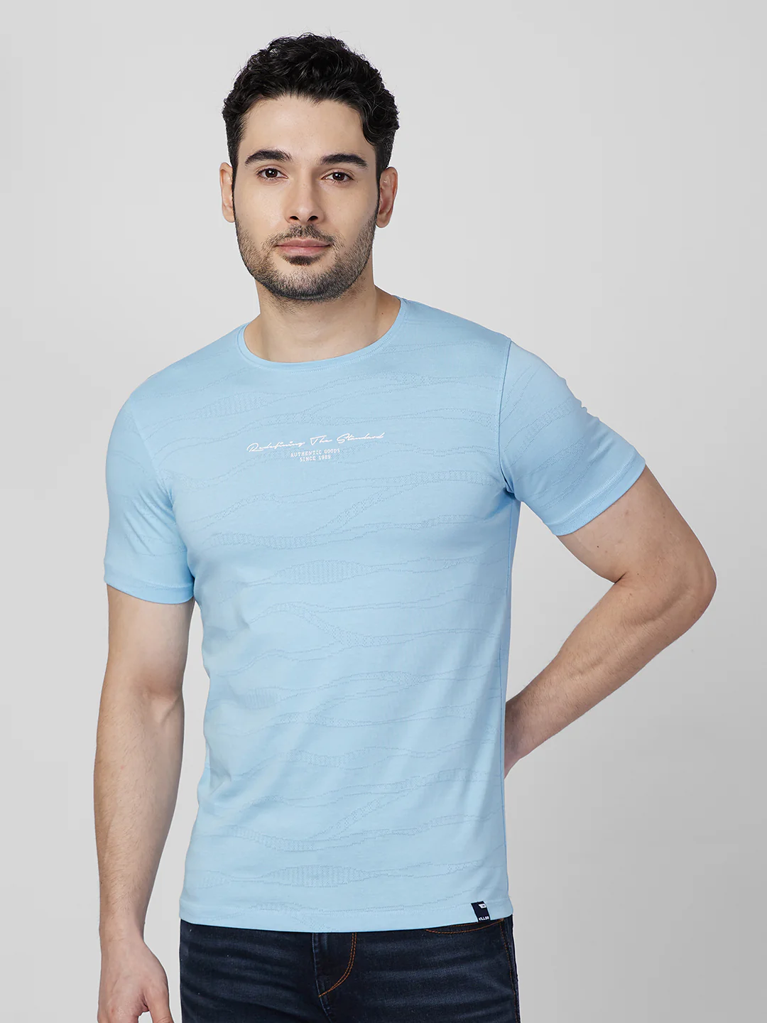 Killer Men Light Blue Printed Slim Fit T-Shirts - Image 3