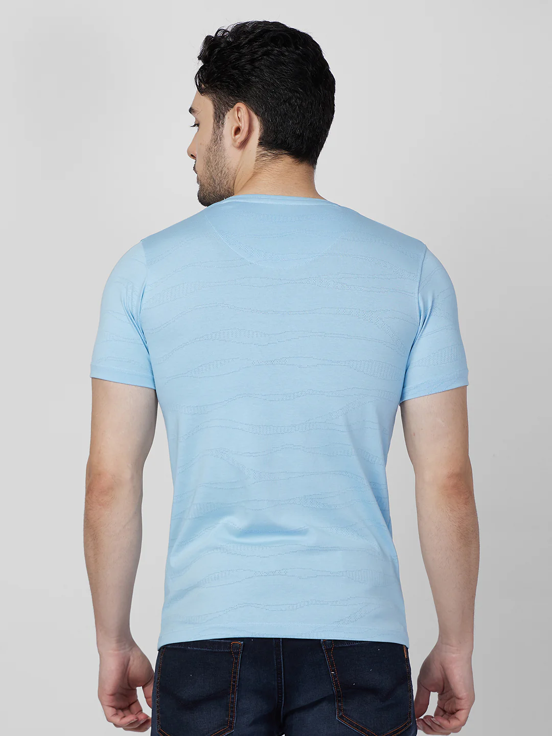 Killer Men Light Blue Printed Slim Fit T-Shirts - Image 5