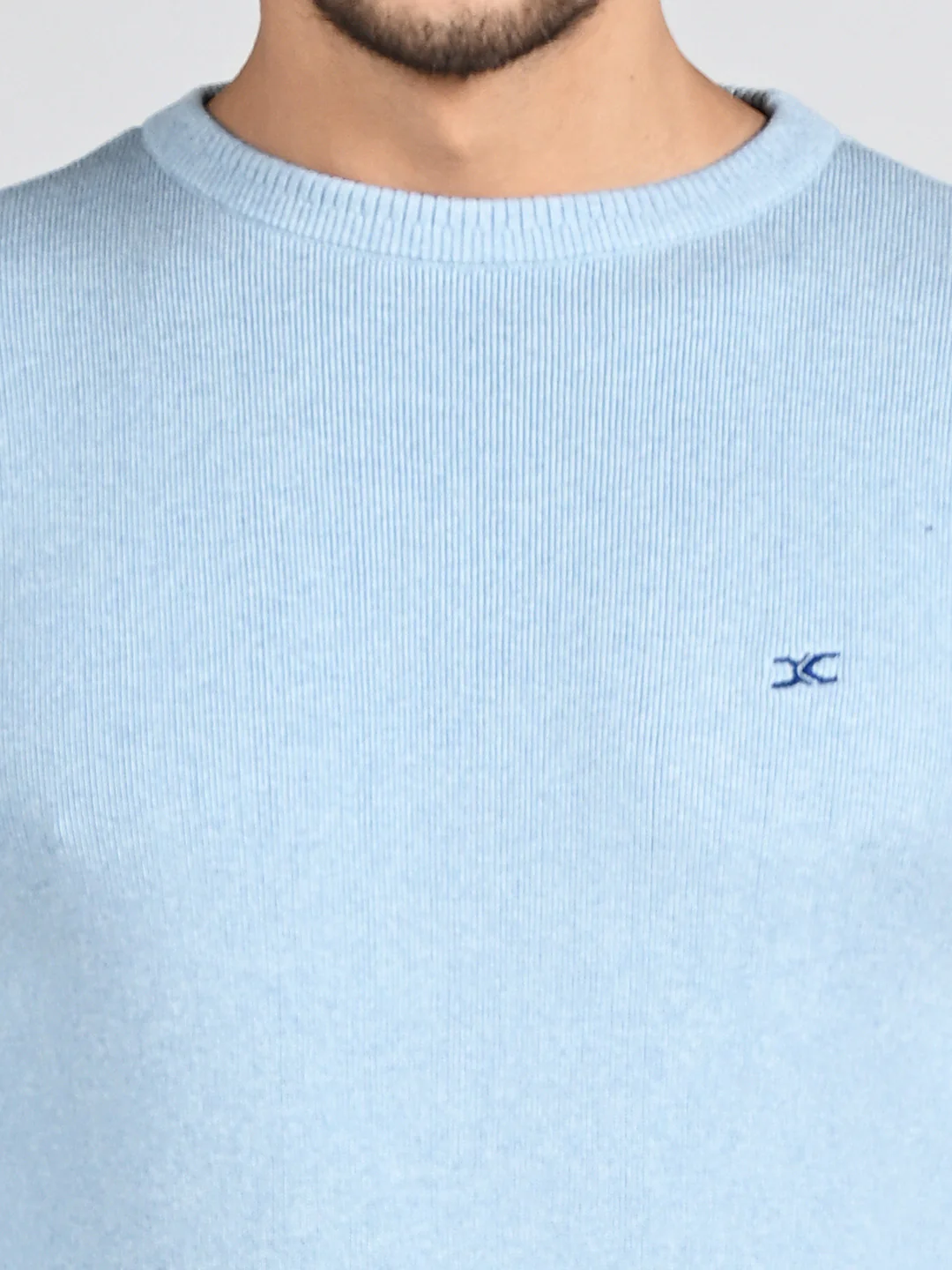 Killer Men Round Neck Light Blue Sweaters - Image 8