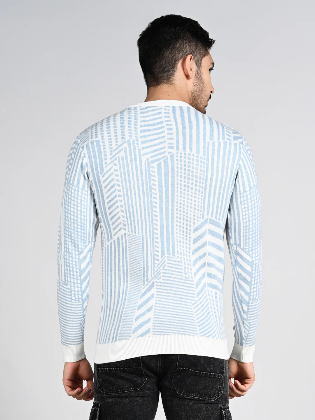 Killer Men Round Neck Light Blue Sweaters - Image 7
