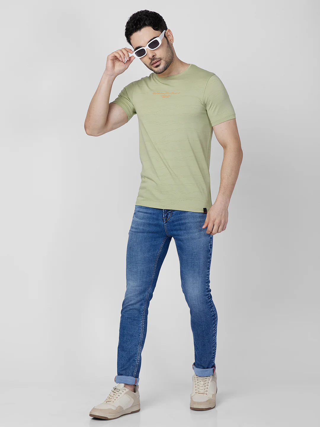 Killer Men Light Green Printed Slim Fit T-Shirts - Image 8