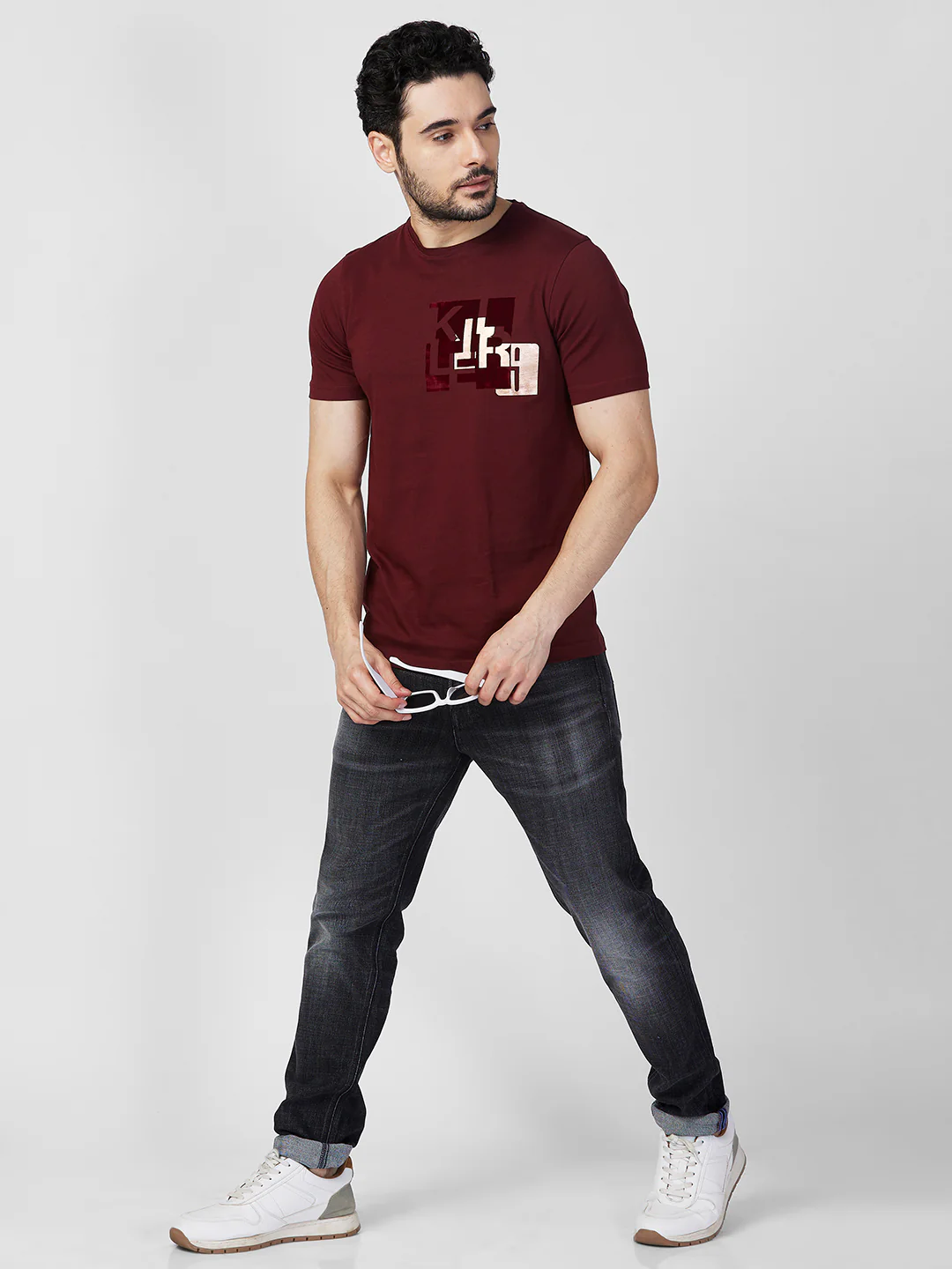 Killer Men Maroon Printed Slim Fit T-Shirts - Image 8