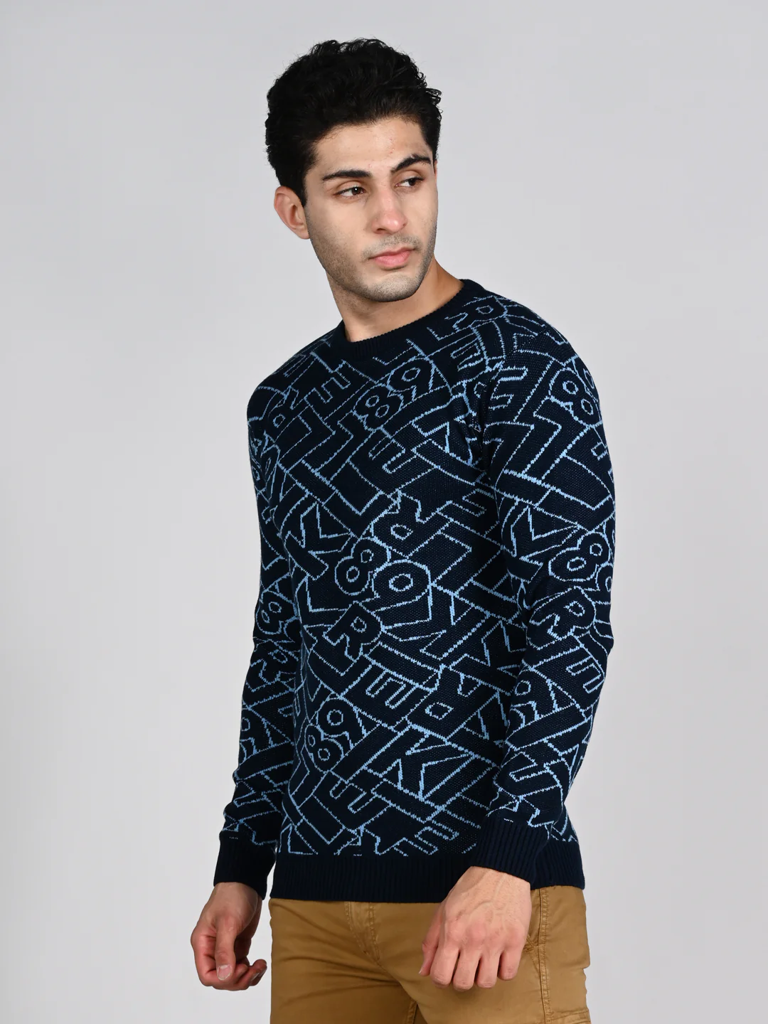 Killer Men Round Neck Navy Sweaters - Image 6