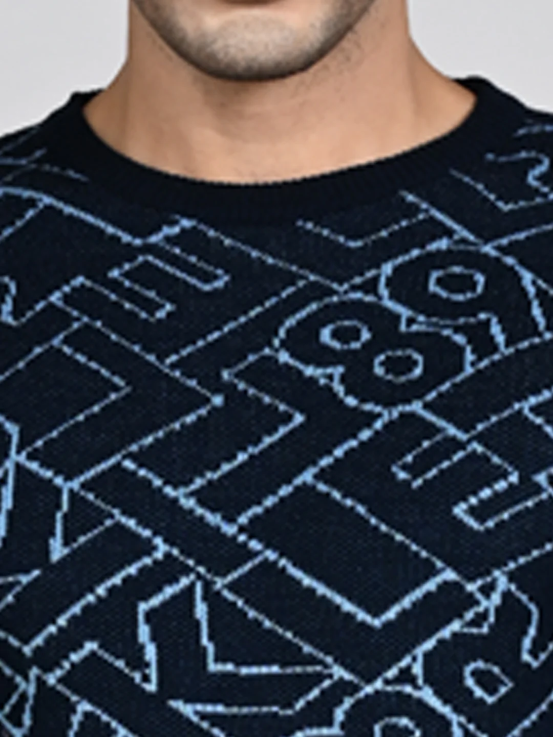 Killer Men Round Neck Navy Sweaters - Image 8