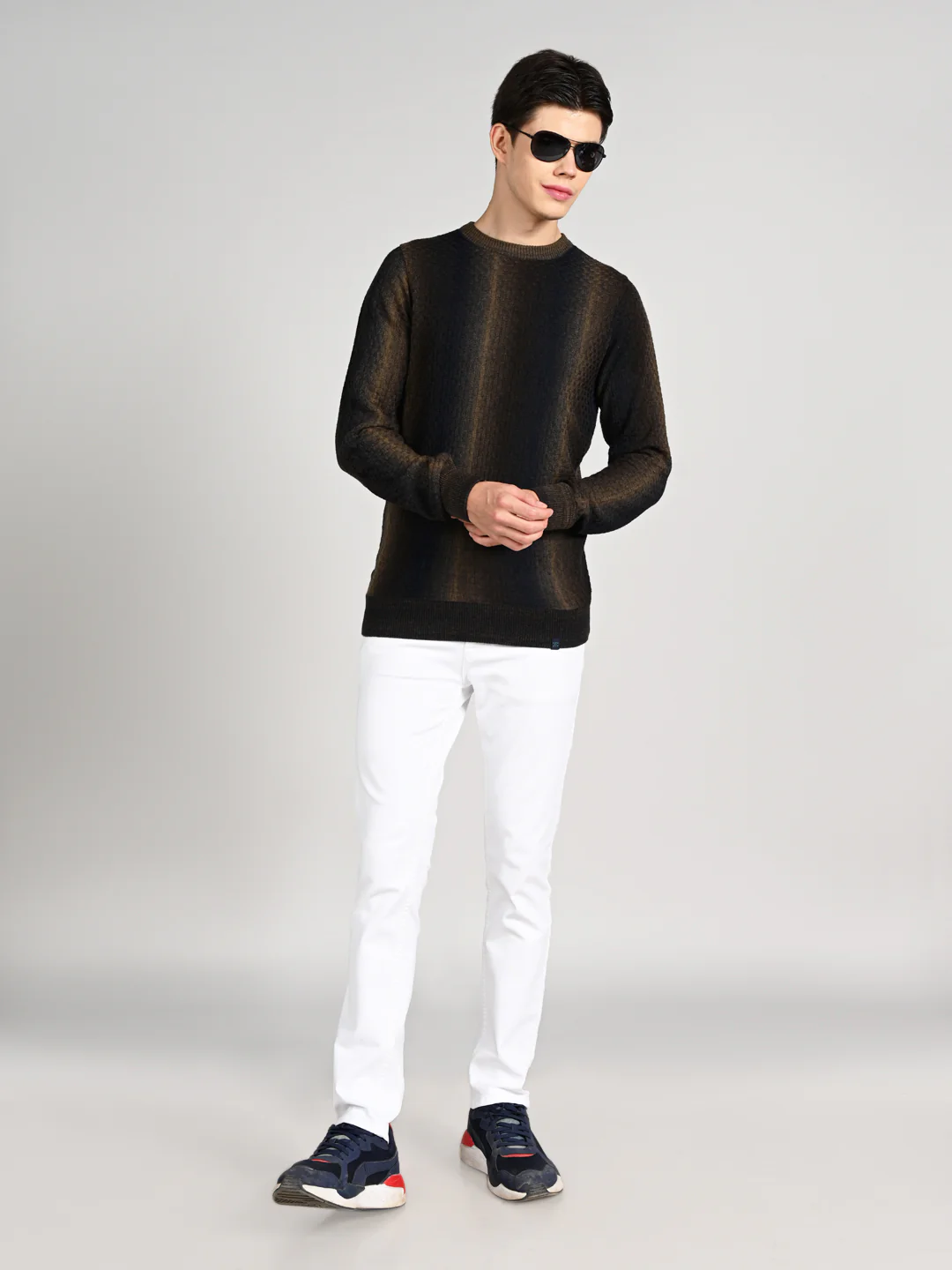 Killer Men Round Neck Navy Sweaters - Image 3