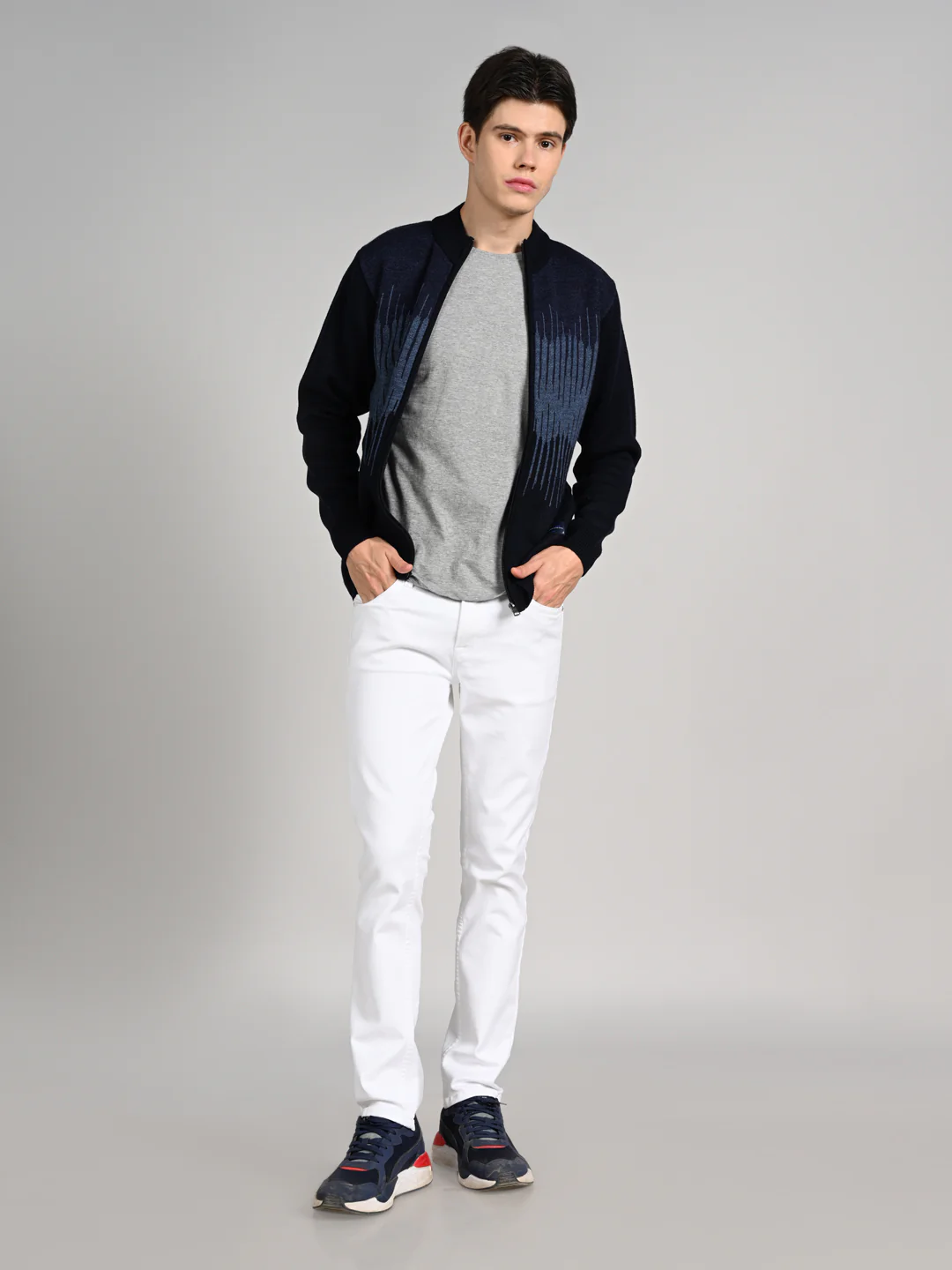 Killer Men Round Neck Navy Sweaters - Image 3