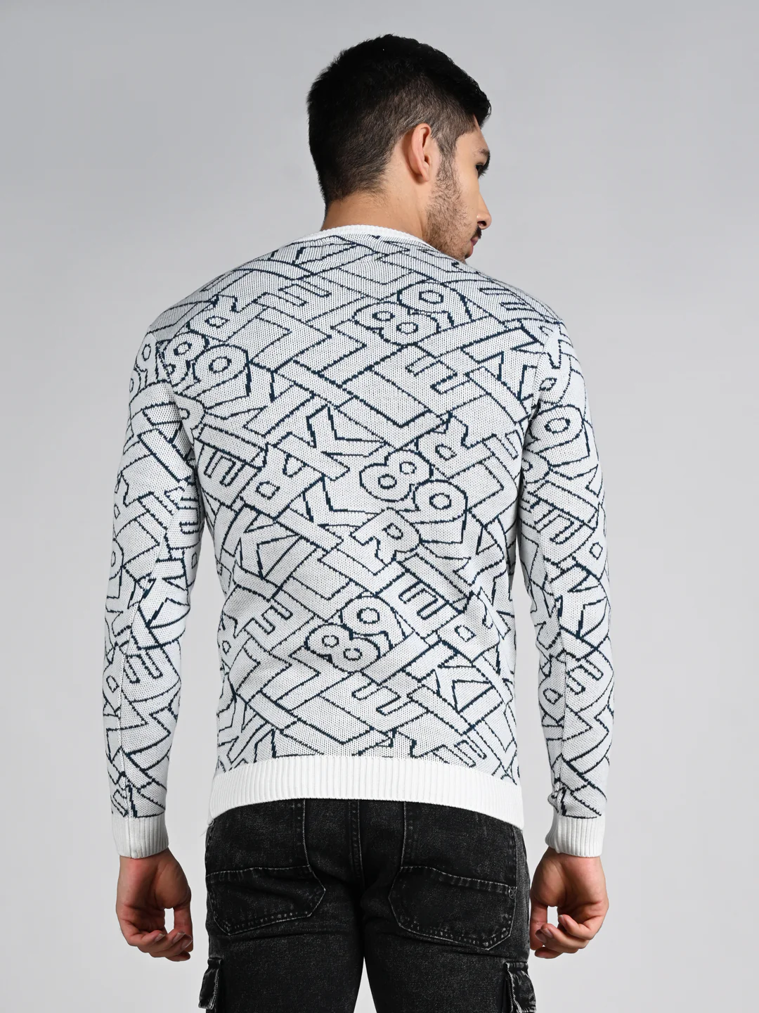 Killer Men Round Neck Off White Sweaters - Image 7