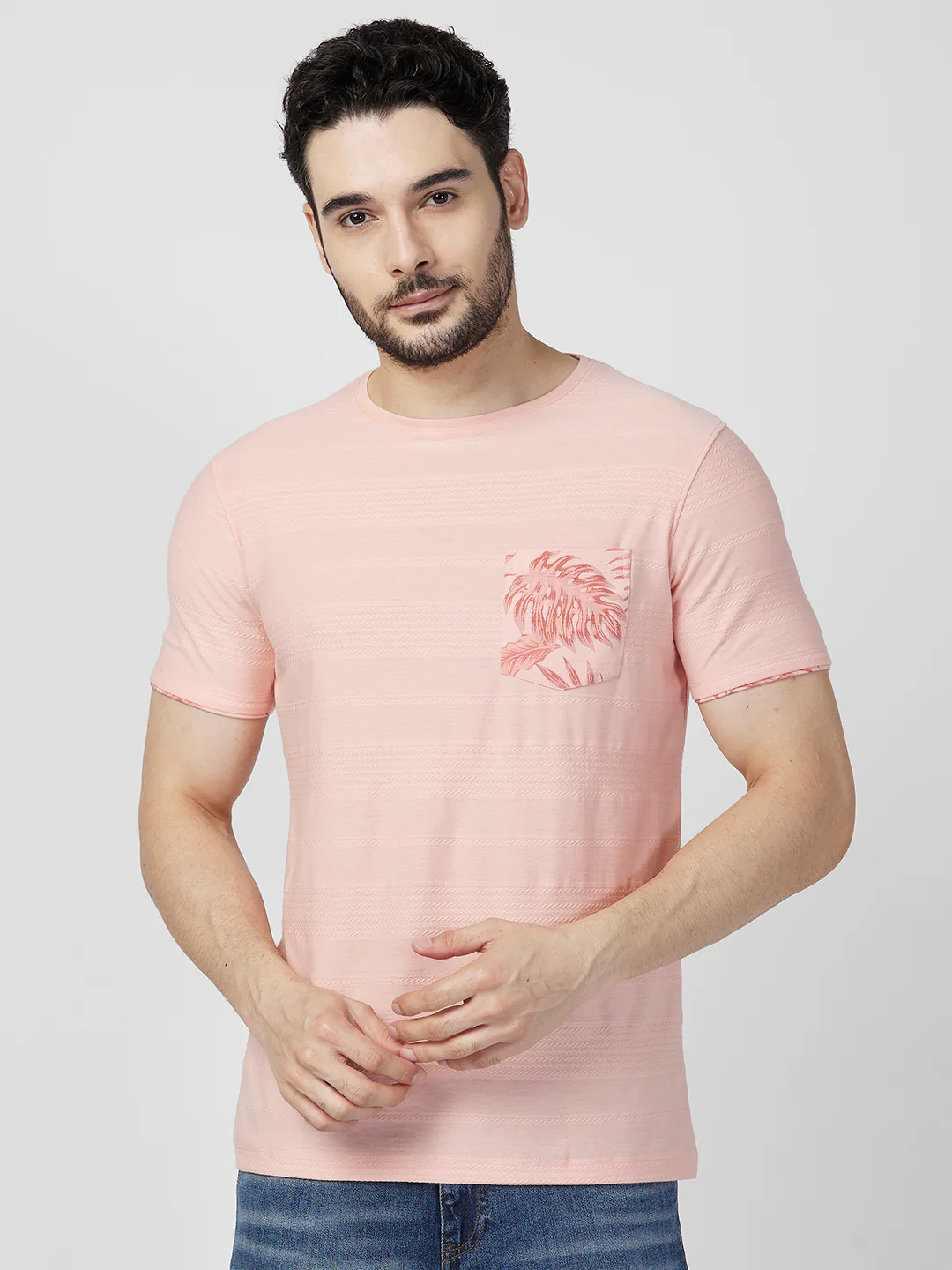 Killer Men Peach Printed Slim Fit T-Shirts - Image 3