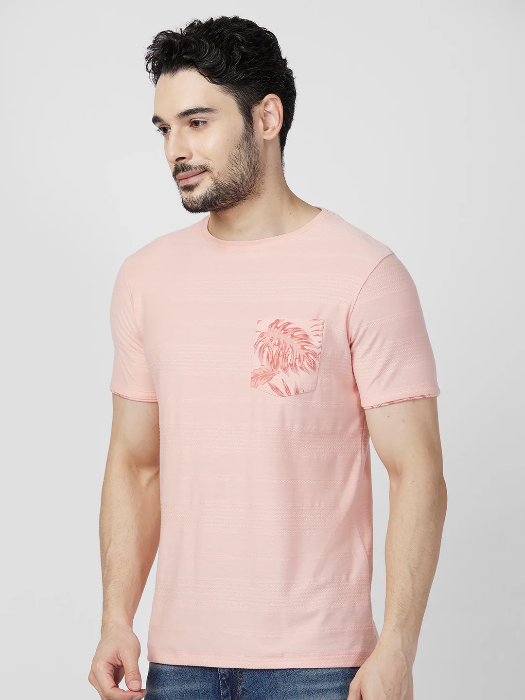 Killer Men Peach Printed Slim Fit T-Shirts - Image 6