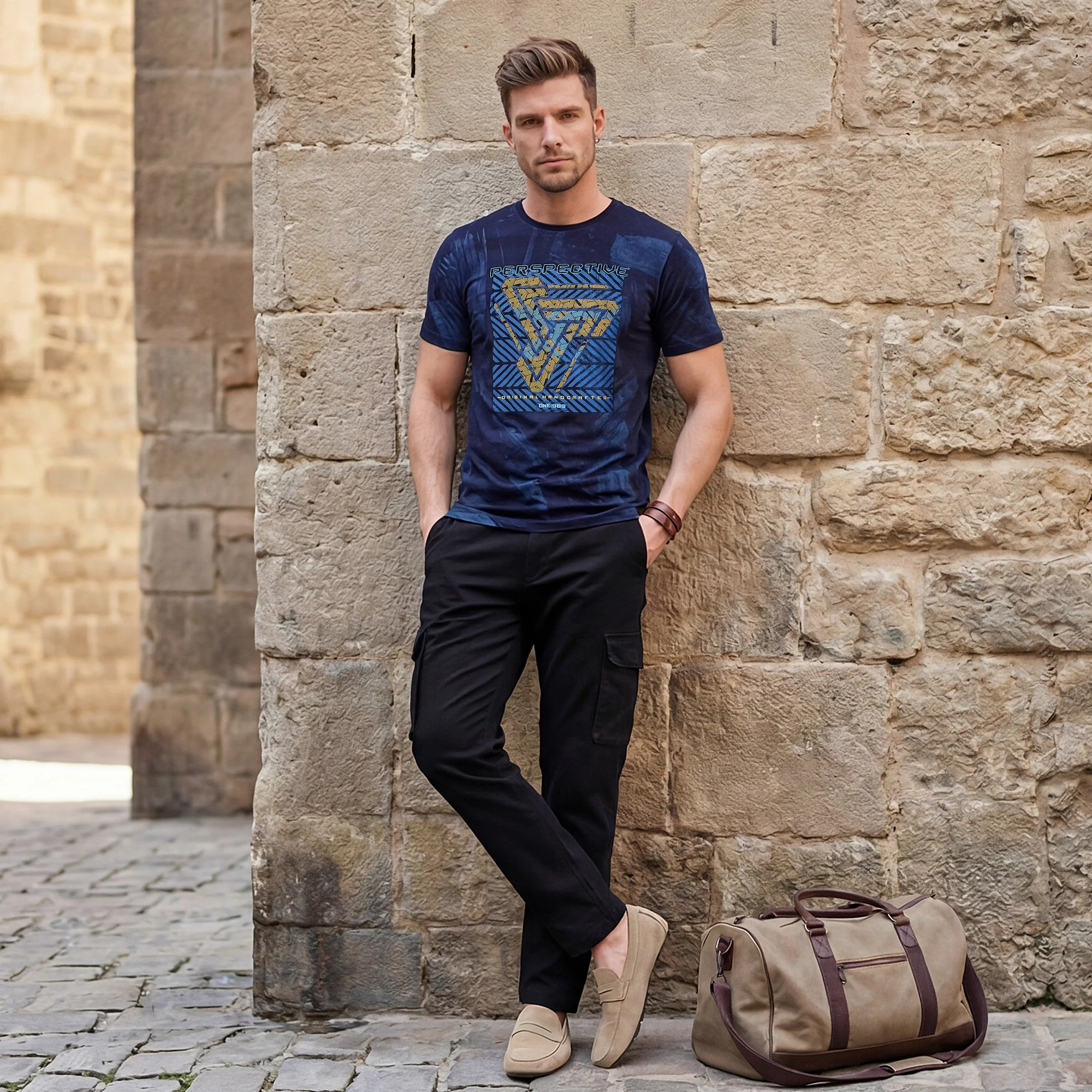 Killer Men Blue Printed Slim Fit T-Shirts
