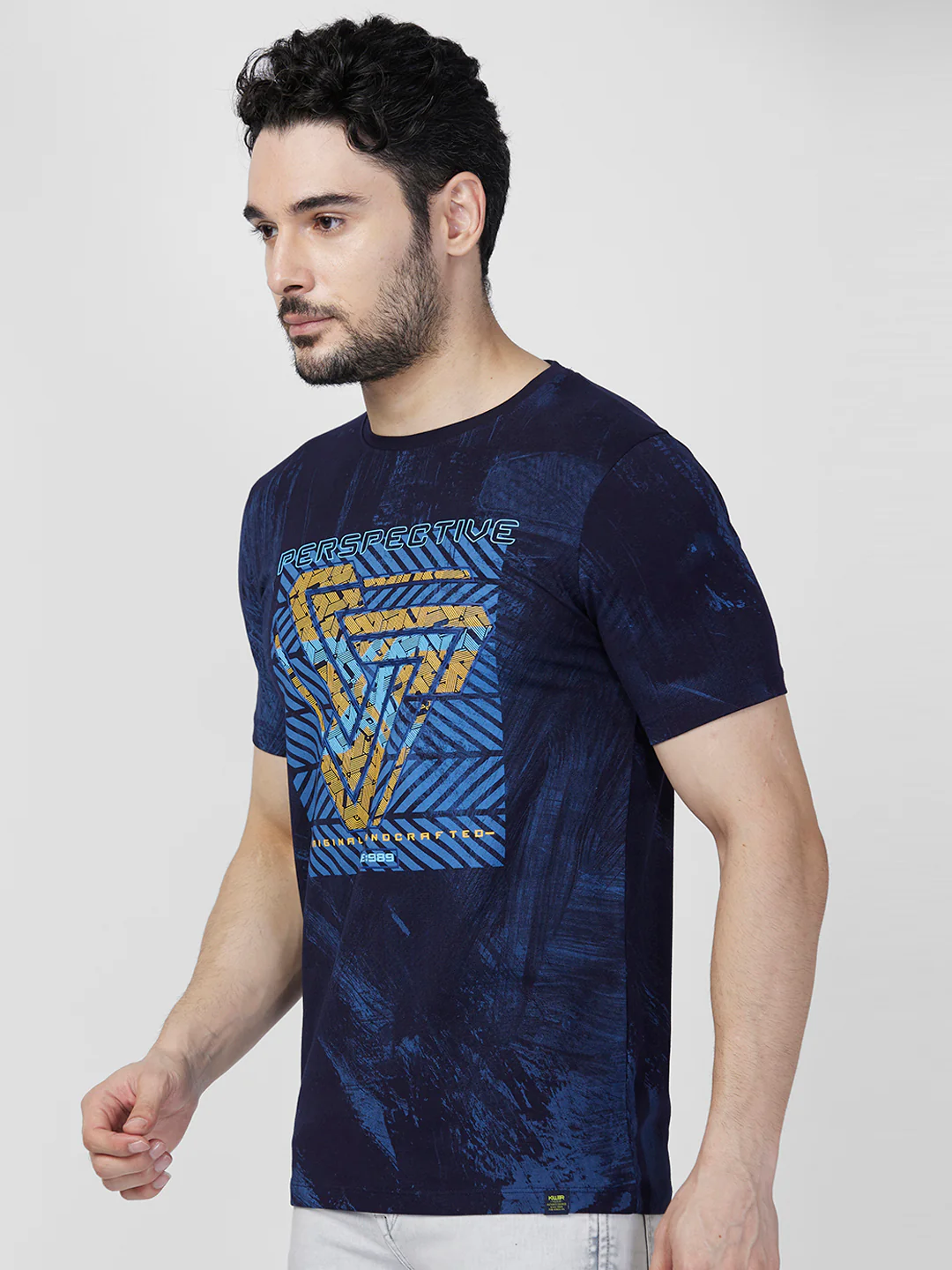 Killer Men Blue Printed Slim Fit T-Shirts - Image 6