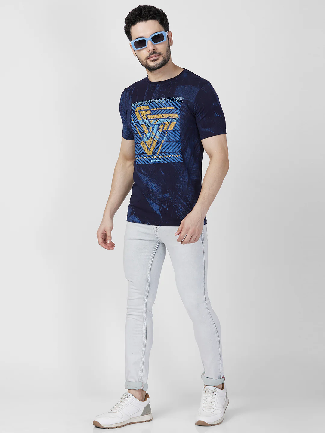 Killer Men Blue Printed Slim Fit T-Shirts - Image 8