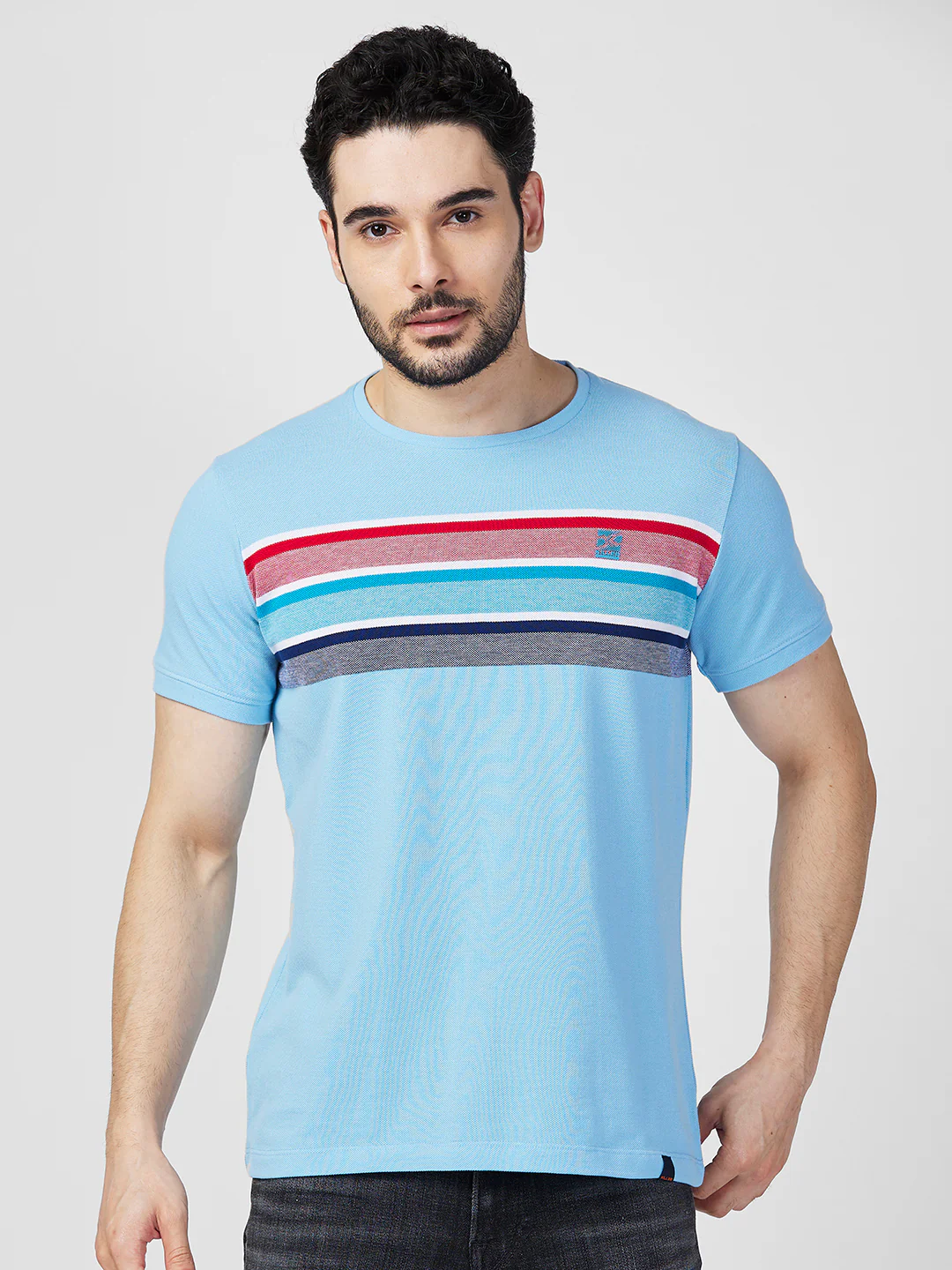 Killer Men Blue Printed Slim Fit T-Shirts - Image 3