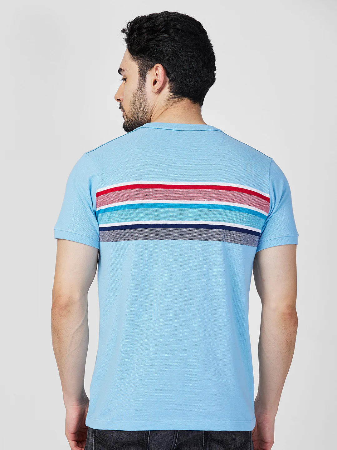 Killer Men Blue Printed Slim Fit T-Shirts - Image 5