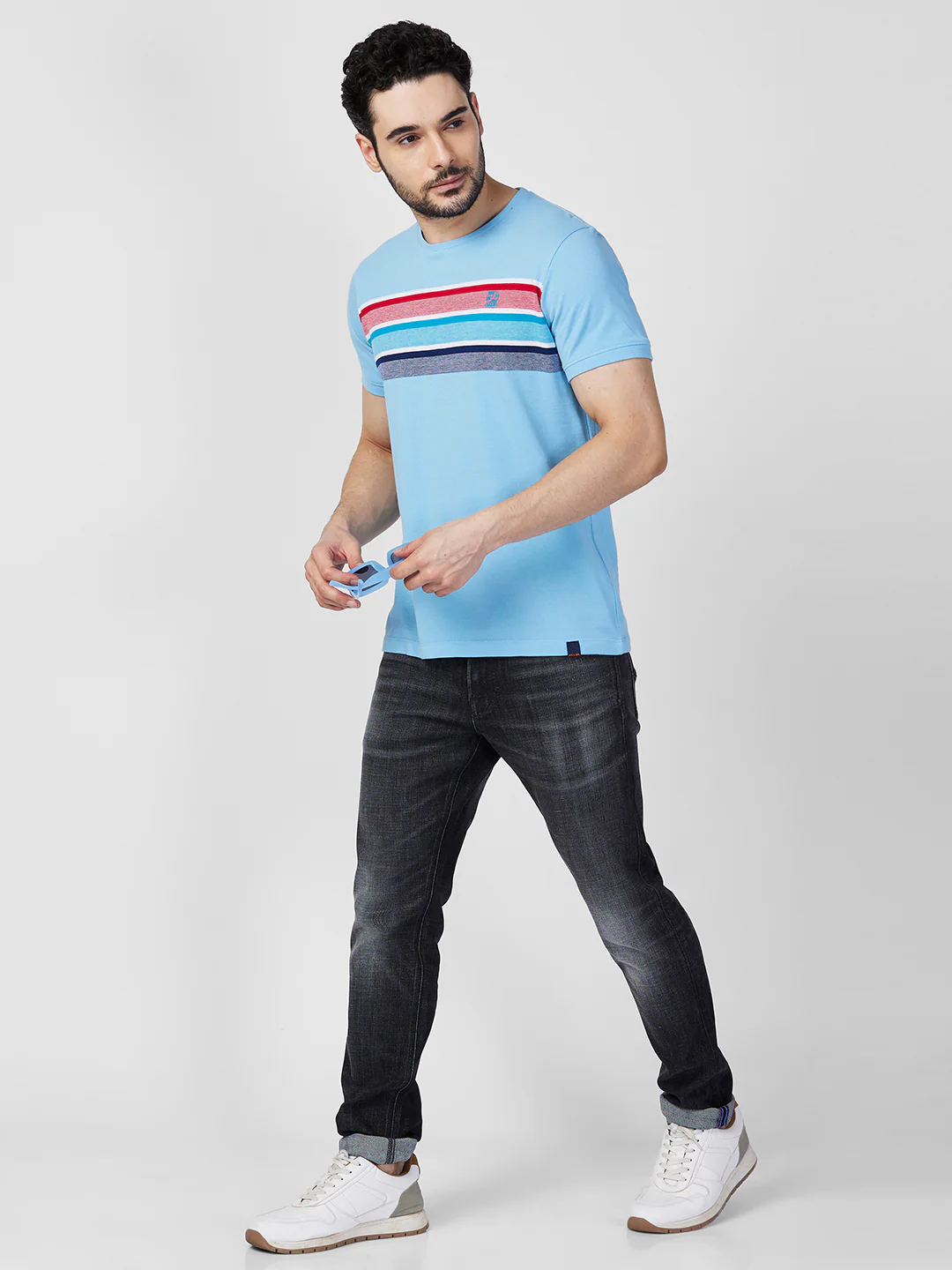 Killer Men Blue Printed Slim Fit T-Shirts - Image 8