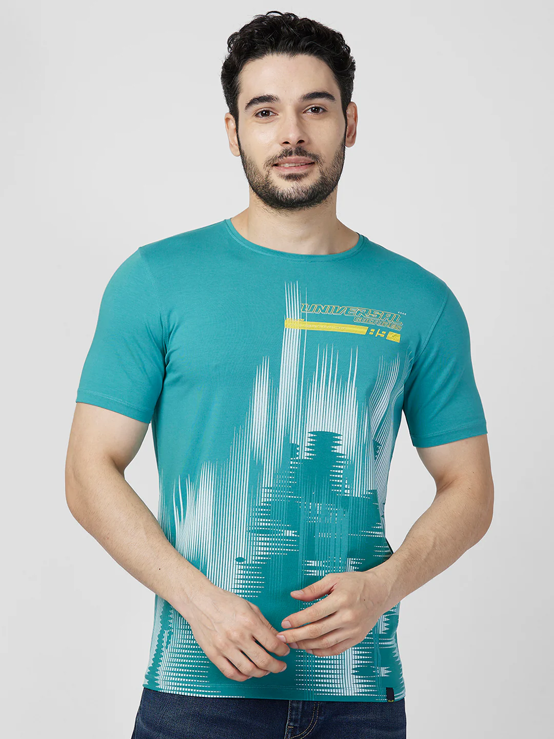 Killer Men Blue Printed Slim Fit T-Shirts - Image 3