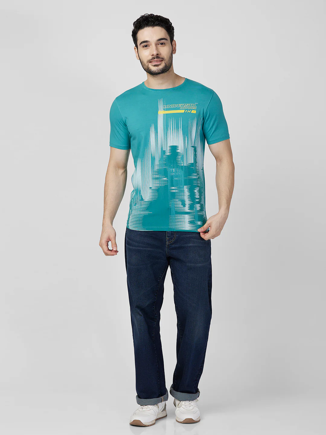 Killer Men Blue Printed Slim Fit T-Shirts - Image 4