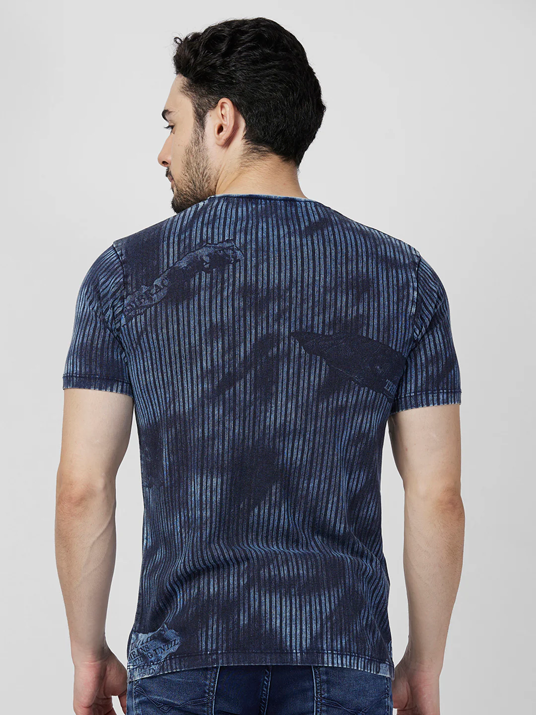 Killer Men Blue Printed Slim Fit T-Shirts - Image 5