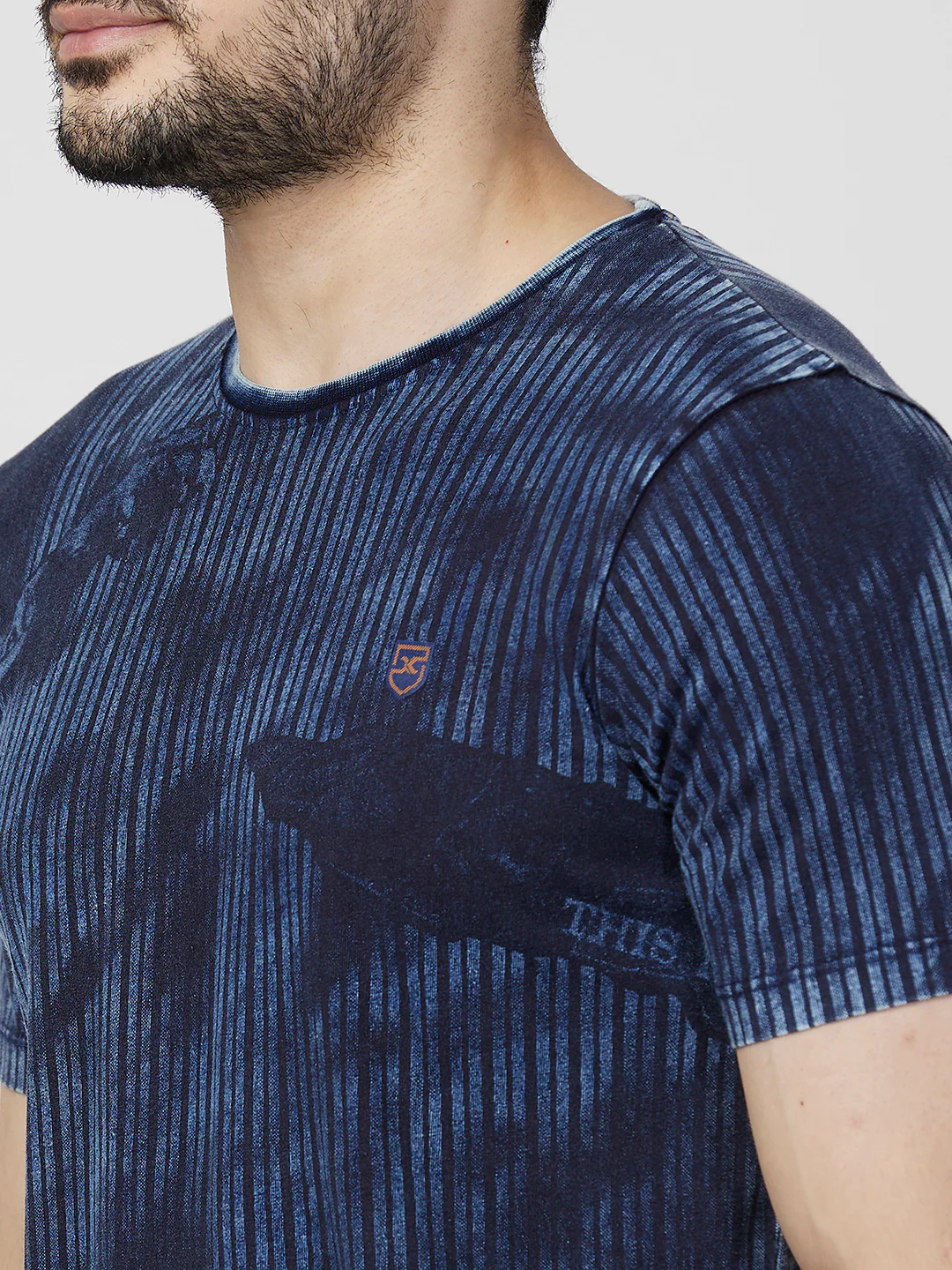 Killer Men Blue Printed Slim Fit T-Shirts - Image 7