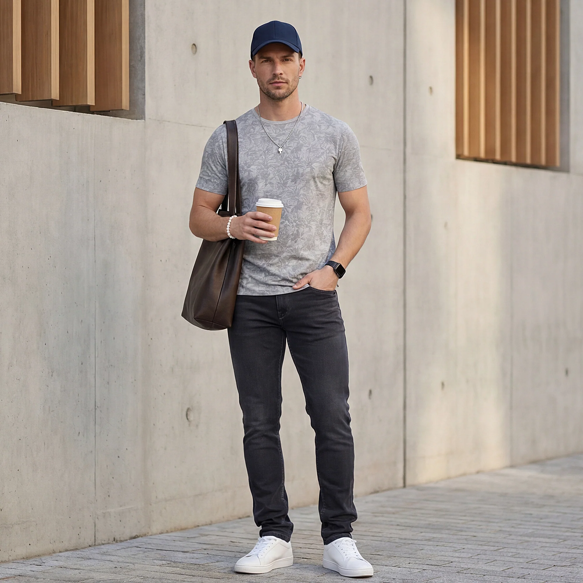 Killer Men Grey Printed Slim Fit T-Shirts