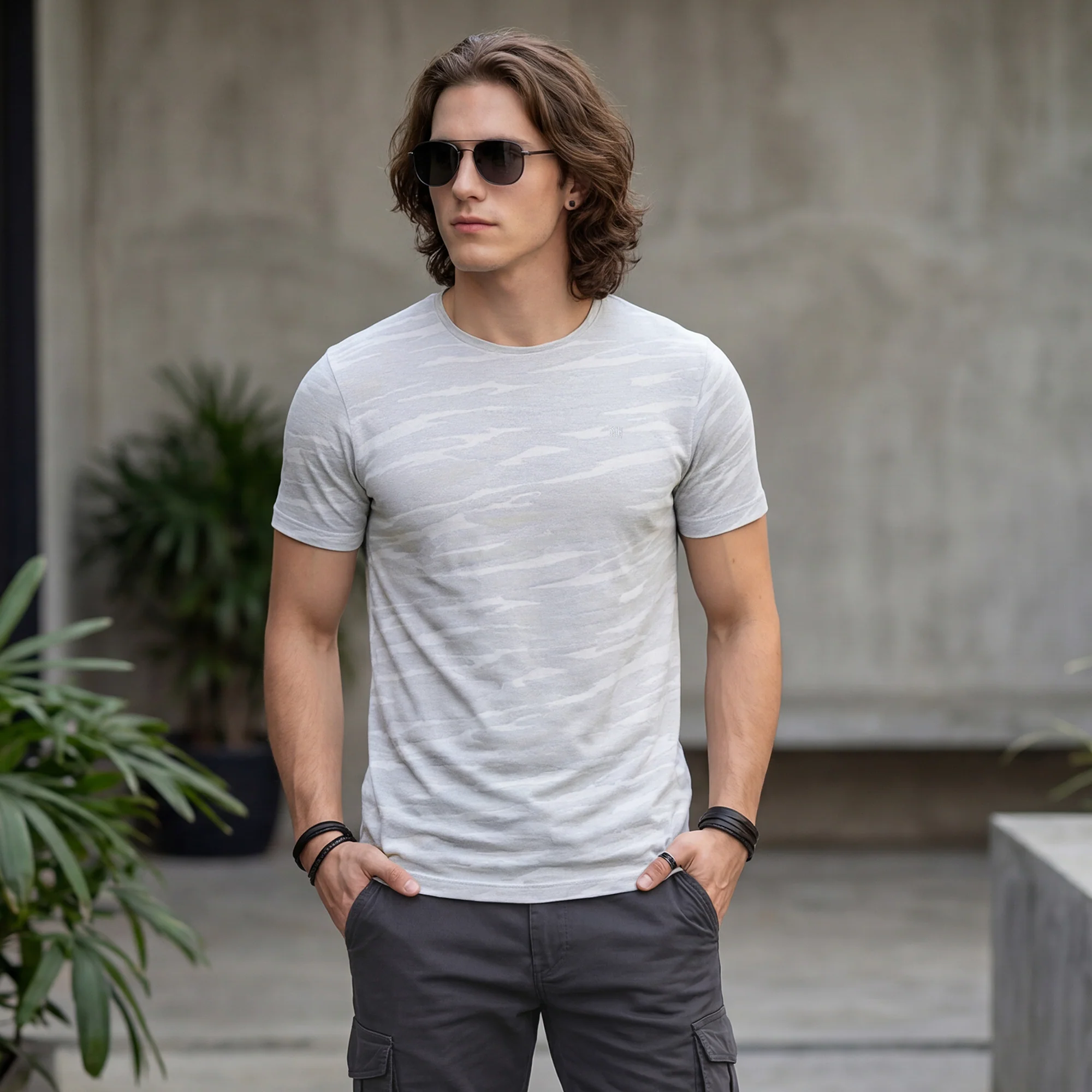 Killer Men Grey Printed Slim Fit T-Shirts - Image 2