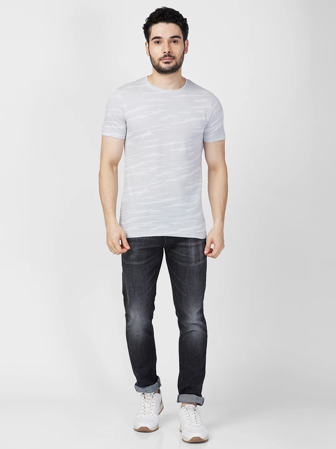 Killer Men Grey Printed Slim Fit T-Shirts - Image 4
