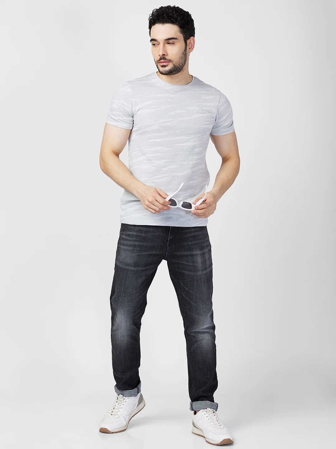 Killer Men Grey Printed Slim Fit T-Shirts - Image 8
