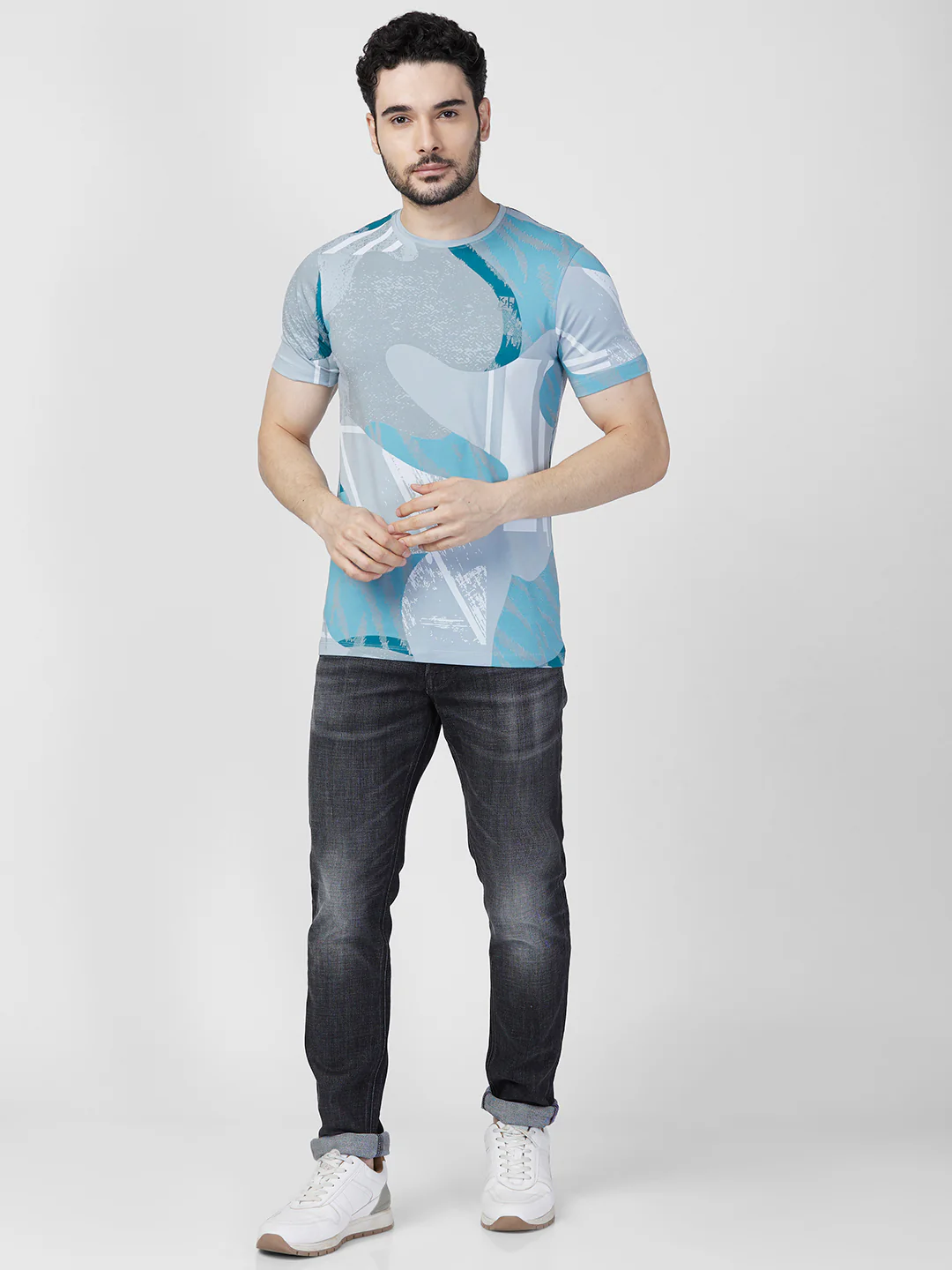 Killer Men Grey Printed Slim Fit T-Shirts - Image 4