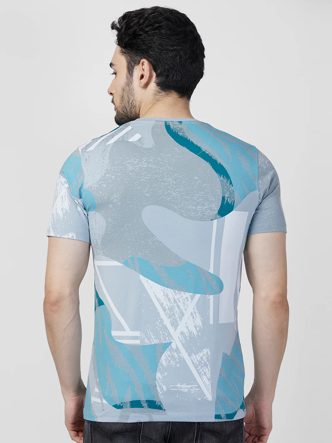 Killer Men Grey Printed Slim Fit T-Shirts - Image 5