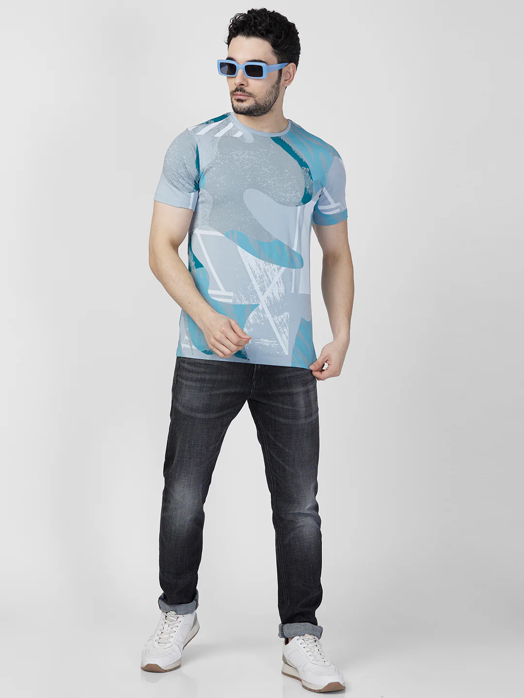 Killer Men Grey Printed Slim Fit T-Shirts - Image 8