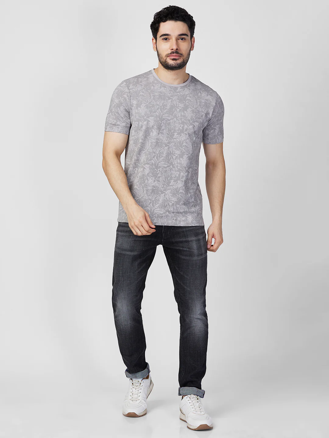 Killer Men Grey Printed Slim Fit T-Shirts - Image 4