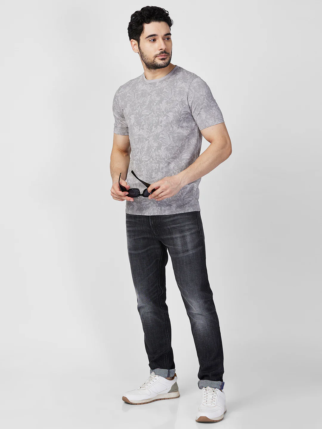 Killer Men Grey Printed Slim Fit T-Shirts - Image 8