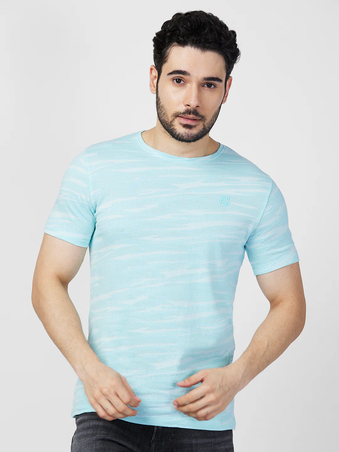 Killer Men Light Green Printed Slim Fit T-Shirts - Image 3