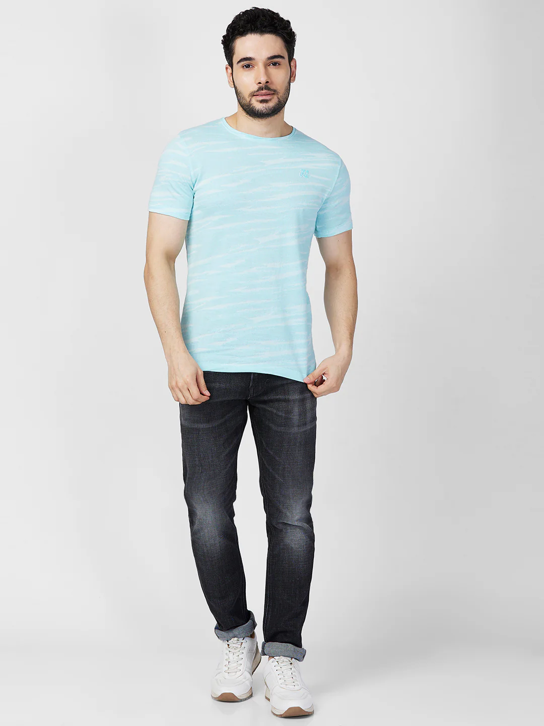 Killer Men Light Green Printed Slim Fit T-Shirts - Image 4