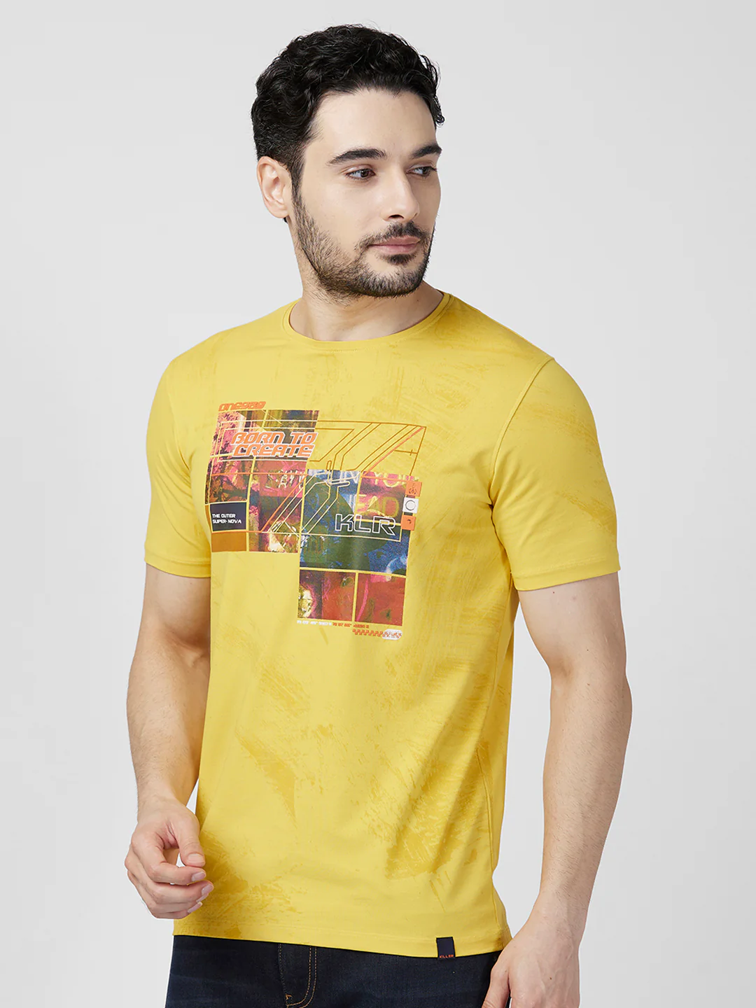 Killer Men Musturd Printed Slim Fit T-Shirts - Image 6