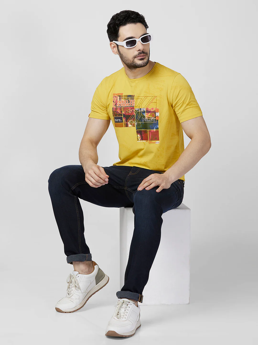 Killer Men Musturd Printed Slim Fit T-Shirts - Image 8