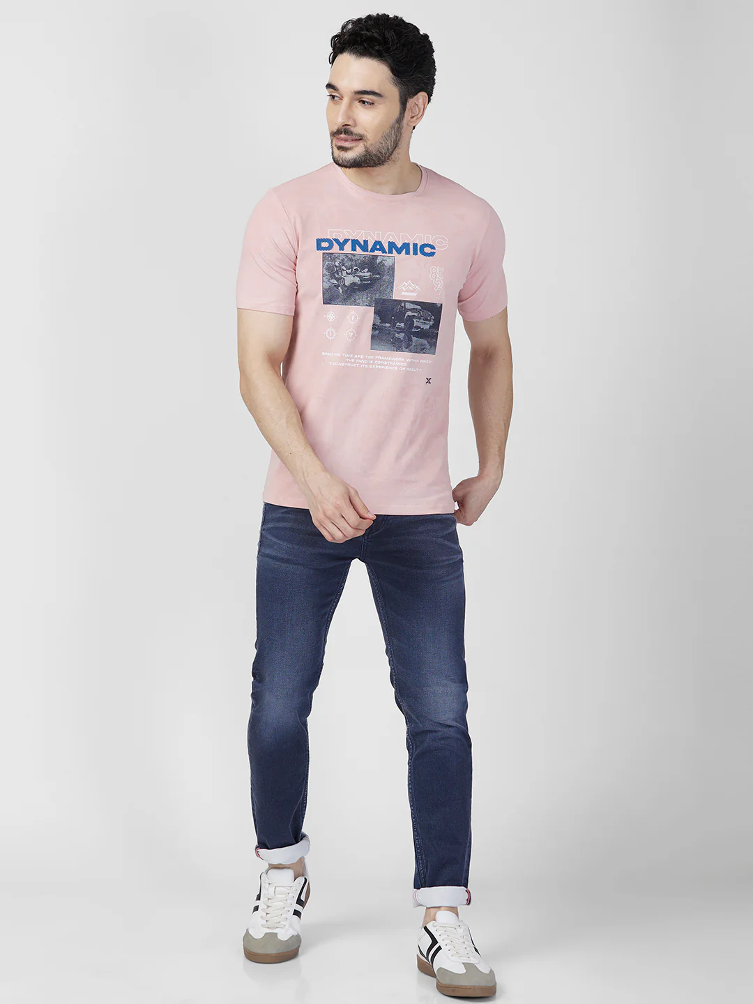 Killer Men Peach Printed Slim Fit T-Shirts - Image 4
