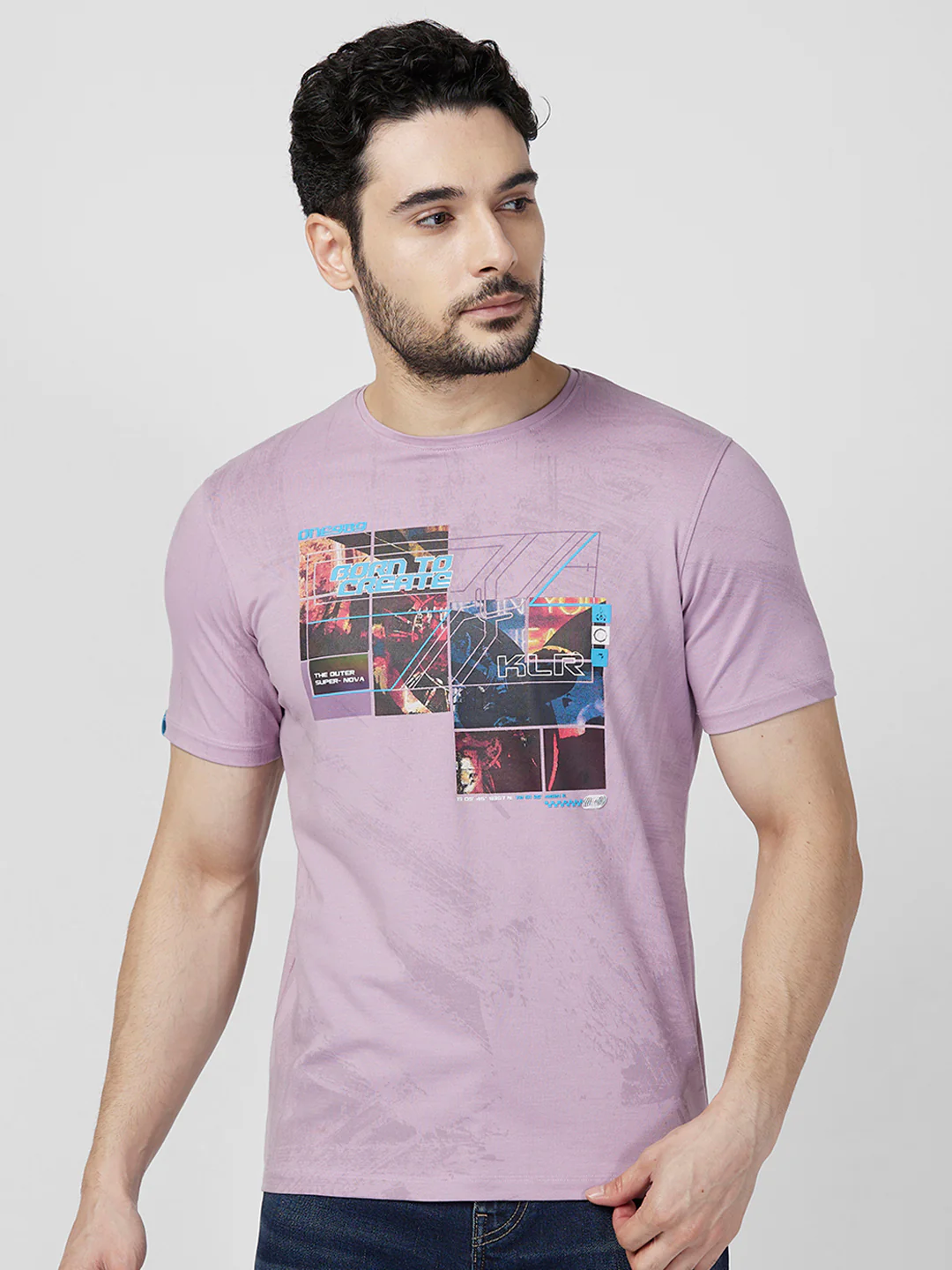 Killer Men Purple Printed Slim Fit T-Shirts - Image 3